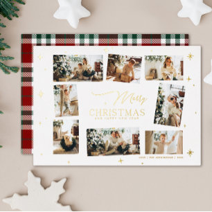 Joyeux Noël Carte Foil Collage Carte de vacances