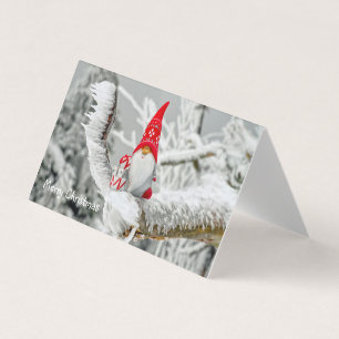 Joyeux Noël Carte Gnome Casquette rouge