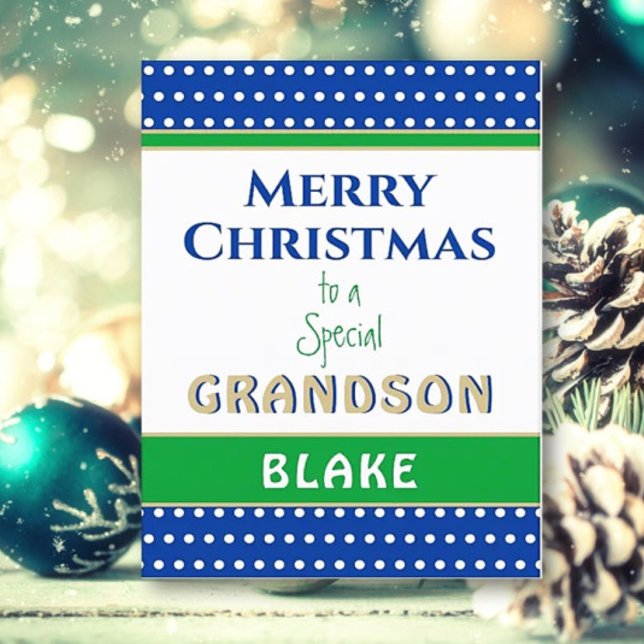 Joyeux Noël Carte grand-fils personnalisée (Créateur téléchargé)