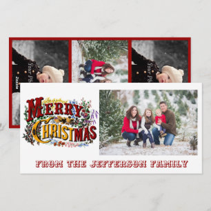 Joyeux Noël Carte photo blanc