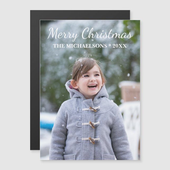 Joyeux Noël Carte photo magnétique (Devant / Derrière)