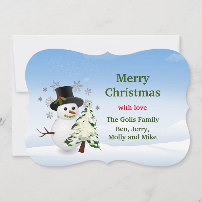 Joyeux Noël Carte Snowman personnalisée (Devant)