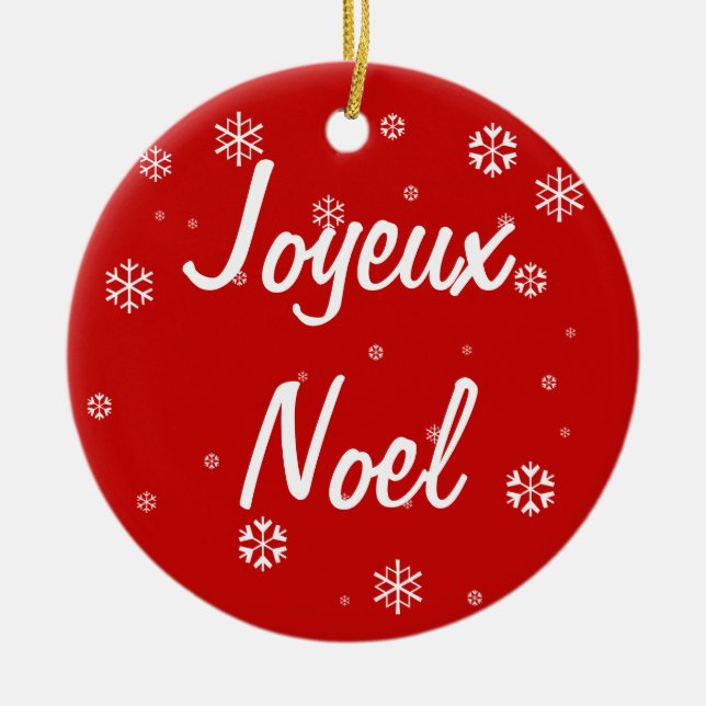 Joyeux Noel Ceramic Ornament (Front)