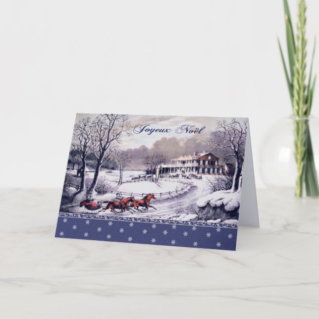 Joyeux Noël. Christmas Card in French (Front)