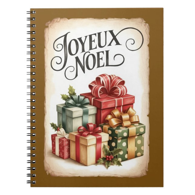 Joyeux Noël Christmas Gift Notebook (Front)