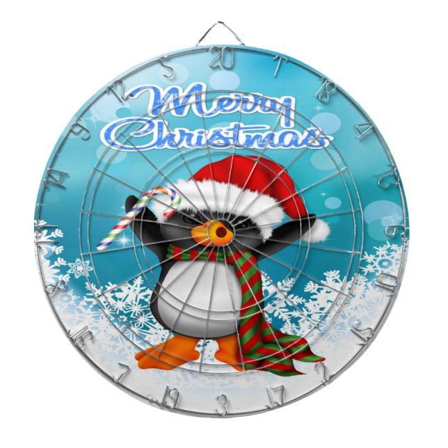 Joyeux Noël Cible de flechettes de pingouin (Devant)
