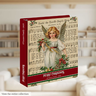 Joyeux Noël Classeur à 3 Anneaux Ange Rétro Organi