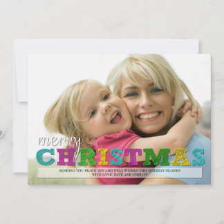 Joyeux Noël coloré Carte photo de Noël