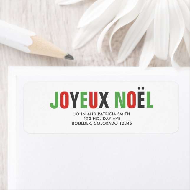 "Joyeux Noel" Colorful Bold Lettres (En situation)