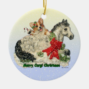 "Joyeux Noël Corgi" Corgi & Pony ornement