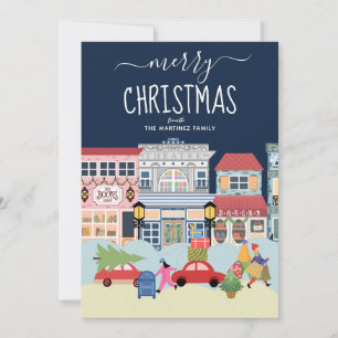 Joyeux Noël Cosy Street Scene Carte de vacances