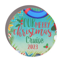 Joyeux Noël Croisière Stateroom Aimant de porte