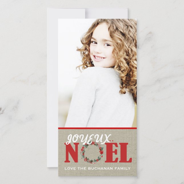 Joyeux Noel Customizable Photo Card (Front)