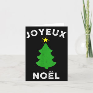 Joyeux Noël Cute French Merry Christmas Tree Retro Card