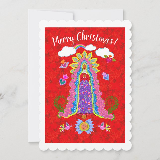 Joyeux Noël dame de Guadalupe carte plat (Devant)