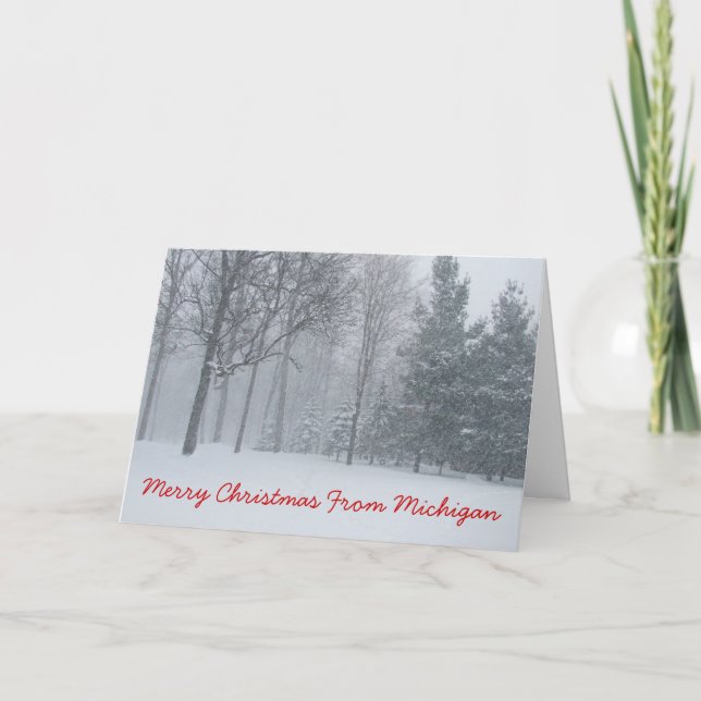 Joyeux Noël de carte de Noël du Michigan (Devant)