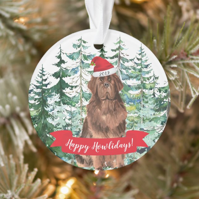 Joyeux Noël de chien de Terre-Neuve (Arbre)