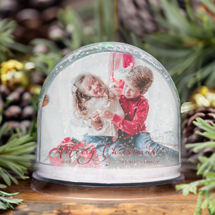 Joyeux Noël de fête Script Photo Snow Globe