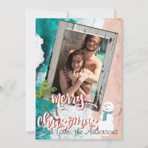 Joyeux Noël de la carte de Noël de plage