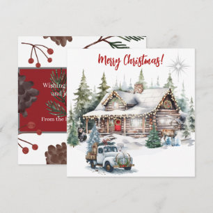 Joyeux Noël de la carte de vacances Cabine
