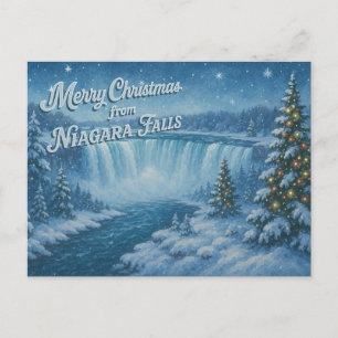 Joyeux Noël de la carte postale d'hiver des chutes