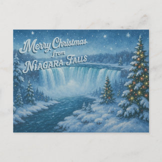 Joyeux Noël de la carte postale d'hiver des chutes