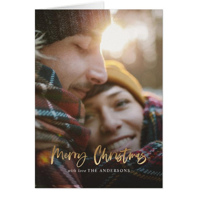 Joyeux Noël de l'écriture or rouge tartan photo sa (Devant)