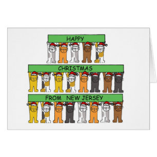 Joyeux Noël de New Jersey Cartoon Cats