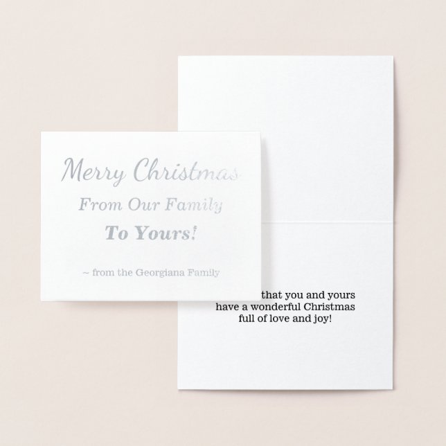 "Joyeux Noël De Notre Famille À La Vôtre !" Carte (Affichage)