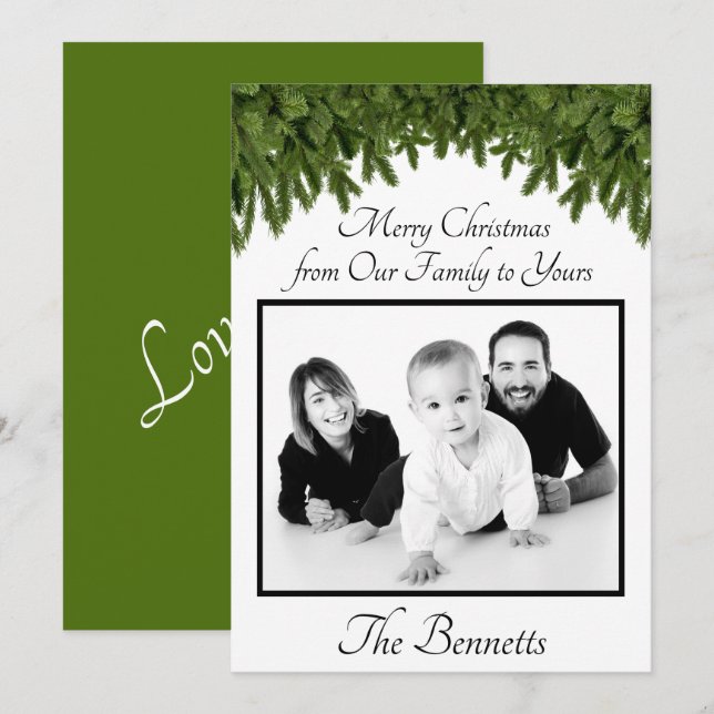 Joyeux Noël de notre famille à votre carte (Devant / Derrière)