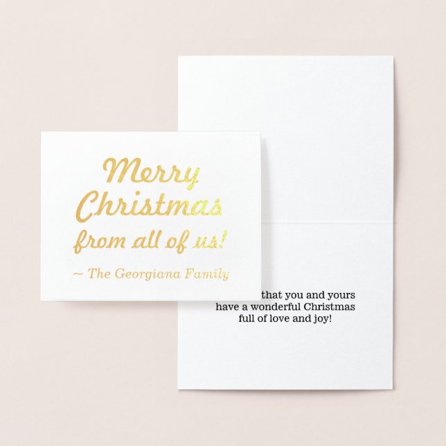 "Joyeux Noël de nous tous !" Carte (Affichage)
