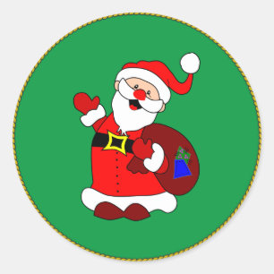 Joyeux Noël de Père Noël Classic Round Sticker