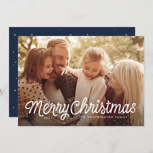 Joyeux Noël doux simple carte photo (Devant / Derrière)