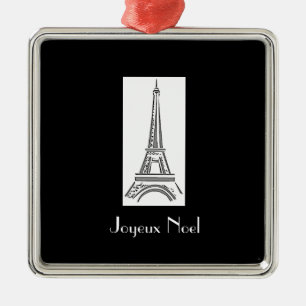 Joyeux Noel Eiffel Tower French Christmas Ornament