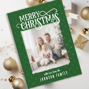 Joyeux Noël! Élégant Carte photo vert Motif