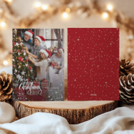Joyeux Noël Élégant Une Photo Carte Cadres Neige