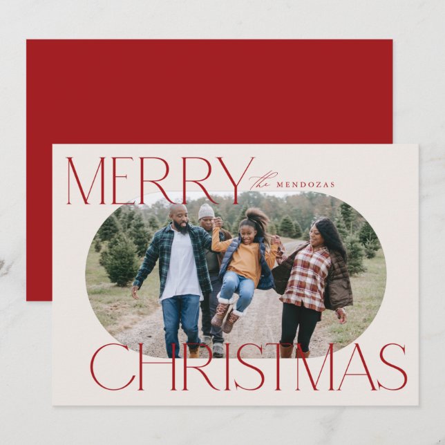 Joyeux Noël Ellipse Carte photo ovale (Devant / Derrière)