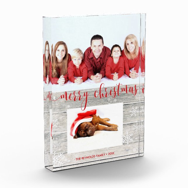 Joyeux Noël en bois rustique - Bloc photo (Gauche)