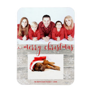 Joyeux Noël en bois rustique - Magnet photo