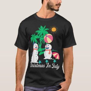 Joyeux Noël En Juillet Snowman TShirts Décoration