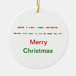 Joyeux Noël en ornement de Noël de code Morse