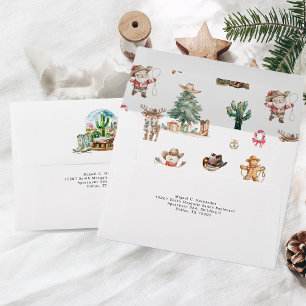 Joyeux Noël Enveloppe personnalisée Western
