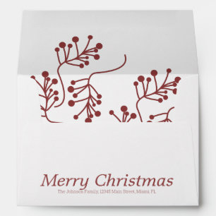 Joyeux Noël Enveloppe Thème Baie Fêtes