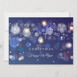 Joyeux Noël et Bonne Année ! Carte bleue XMAS