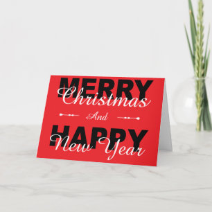 Joyeux Noël et Bonne Année Carte de Fêtes Rouge