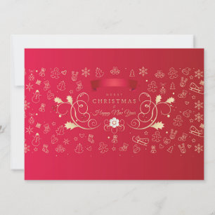 Joyeux Noël et Bonne Année ! Carte rouge XMAS
