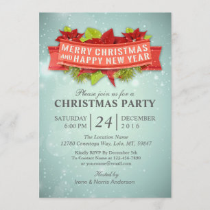 Joyeux Noël et bonne fête du Nouvel An Invitation