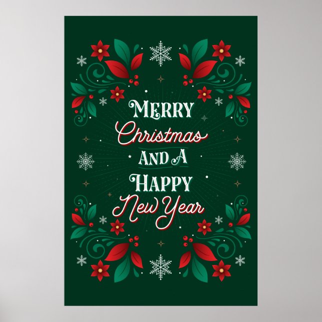 Joyeux Noël et une joyeuse affiche du Nouvel An 24 (Devant)