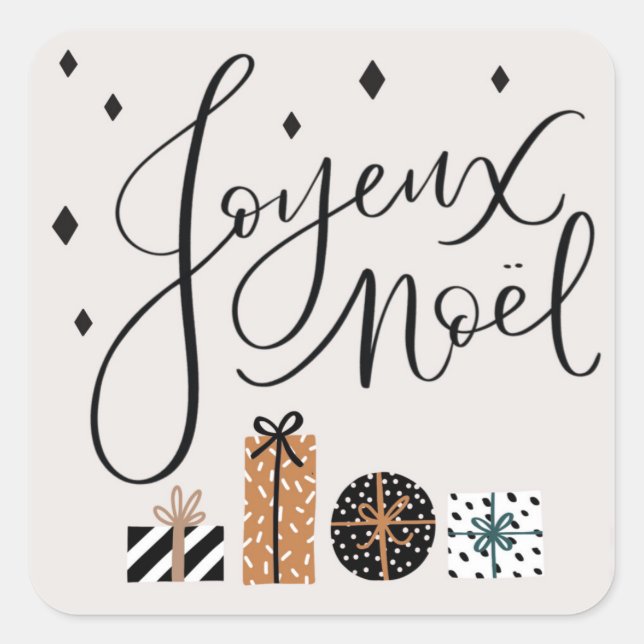 Joyeux Noel Étiquette de Cadeau de Noël (Devant)