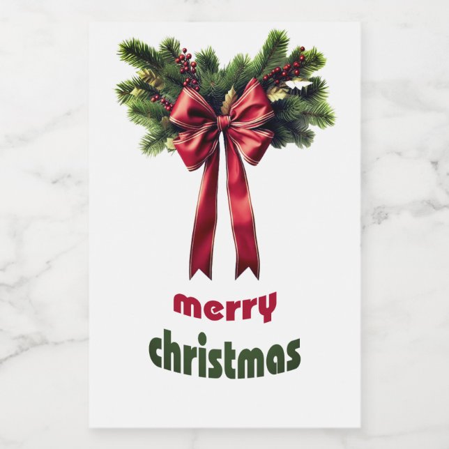 Joyeux Noël Étiquette de nourriture (Étiquettes simples)